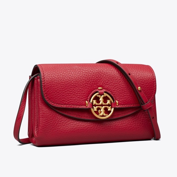 Tory Burch Miller crossbody wallet Loganberry NEW - Picture 2 of 5